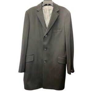 Saks Fifth Avenue Mens Black Wool & Cashmere Overcoat Made In Italy By Loro Pian